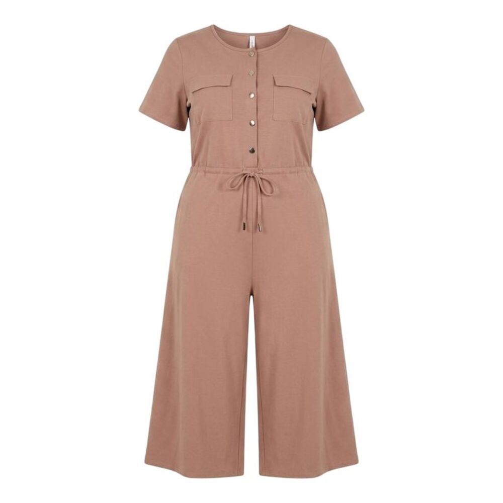 Brave Soul Womens/Ladies Wide Leg Short-Sleeved Jumpsuit / Mushroom